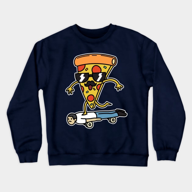 Pizza Skater Crewneck Sweatshirt by rudypagnel